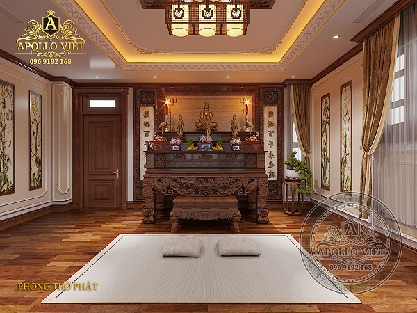 Lưu ý thiết kế phòng thờ phật trong ngôi biệt thự tân cổ điển